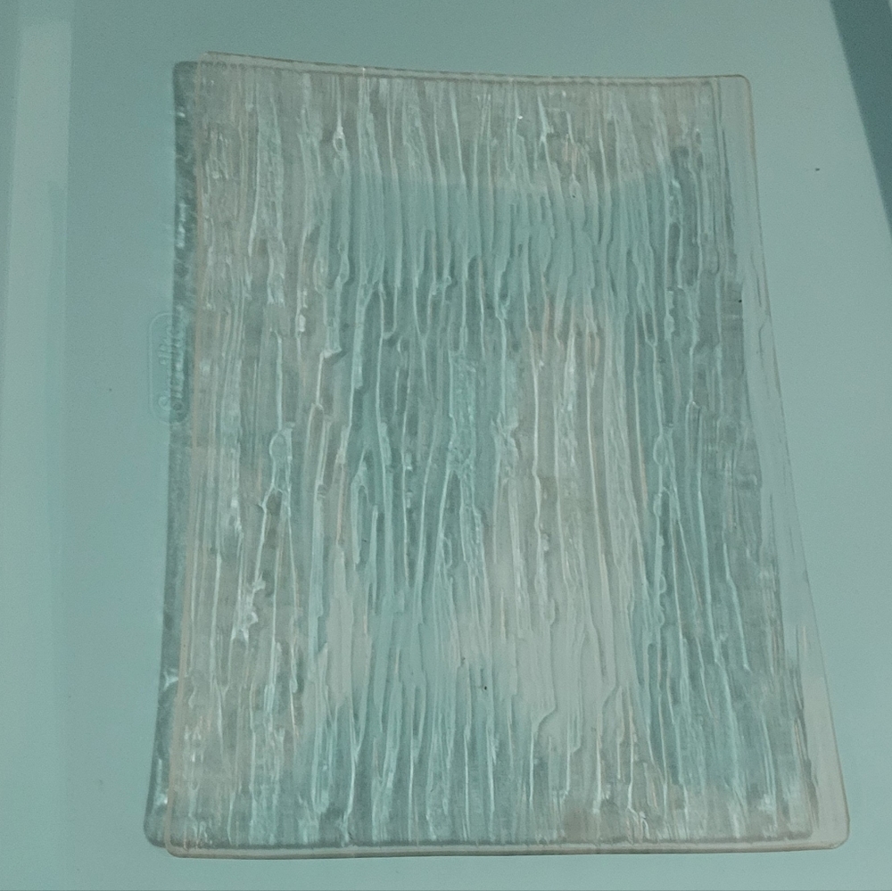 Recycled Glass Art Rectangled Tree bark textured dinner plates